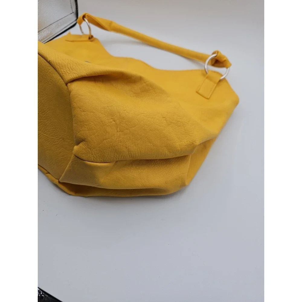 Dandelion Yellow Hobo Shoulder Bag Large Slouch Purse Silver Tone Hardware